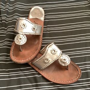 Jack Rogers Hamptons silver/gold sandals